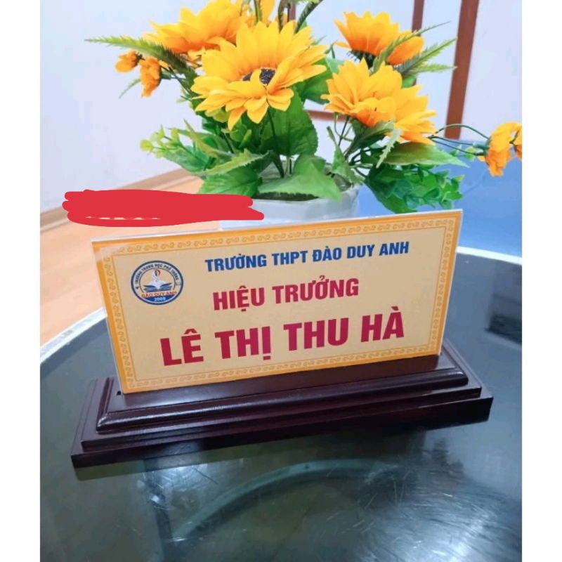 Bảng để bàn đế gỗ để bàn