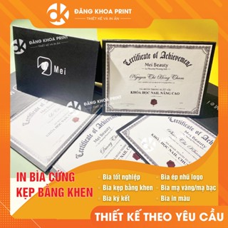 In bằng khen bìa cứng cho spa, công ty, trường học; bìa tốt nghiệp, bìa ký kết; bìa chứng chỉ; bìa kẹp giấy khen