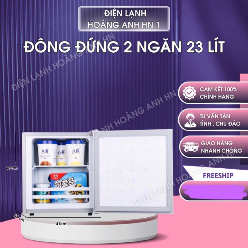 Tủ đông mini ,tủ trữ sữa mẹ, thực phẩm 23 Lít, tiết kiệm điện chính hãng điện lạnh hoàng anh HNki