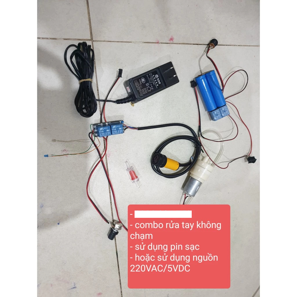 Combo chế máy rửa tay không chạm 2 chế độ