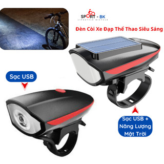 Đèn Xe Đạp Siêu Sáng Có Còi Pin Sạc USB Chống Nước Led T6 Đèn Còi Cao Cấp Thể Thao Leo Núi - BK09