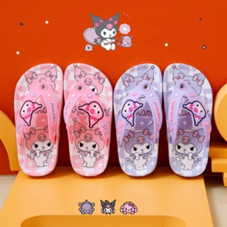 Dép kẹp tông lào bé trai bé gái họa tiết kuromi và siêu nhân đế siêu mềm êm chân cho bé đi biển mùa hè 2024