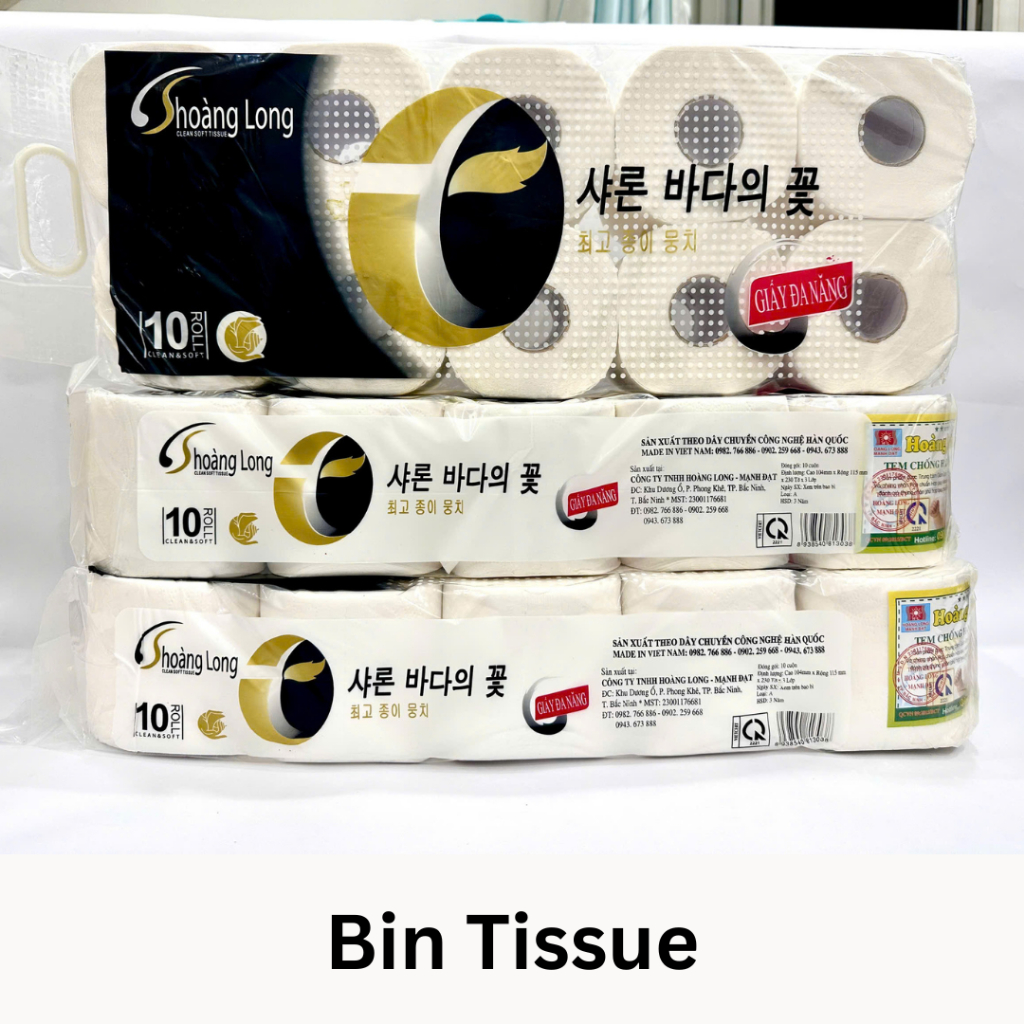[Siêu sale] Giấy vệ sinh có lõi Hoàng Long (Lốc 10 cuộn)