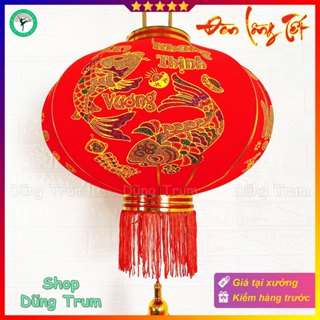 Đèn Lồng Đỏ Vải Nhung treo Tết chữ Chúc Mừng Năm Mới Vạn Sự Như Ý đủ kích thước