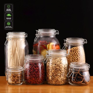 Hũ thủy tinh nắp cài kim loại dáng tròn 500ml ~ 4800ml | HTQ02