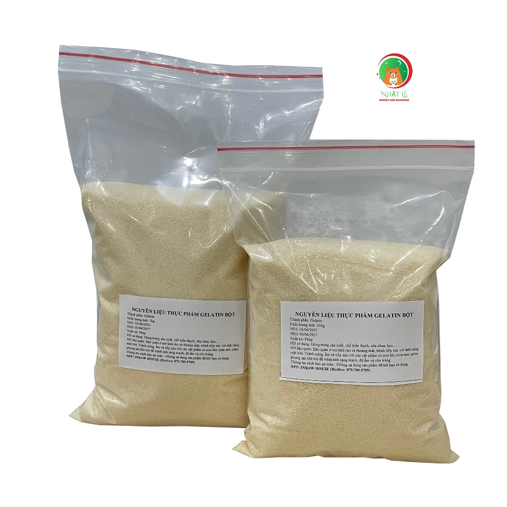 Bột Gelatin làm bánh gói 1kg/500gr