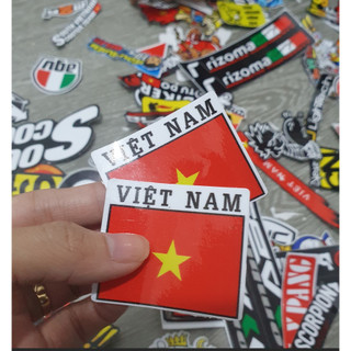 Tem lá cờ Việt Nam 5x4cm dán xe máy,ô tô,xe điện,laptop,điện thoại...Decal 3 lớp cao cấp,chống nước