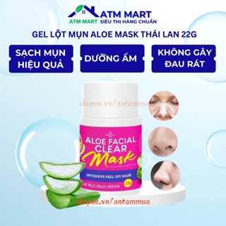   Hỏa Tốc  Gel lột mụn nha đam Thái Lan ALOE MASK sạch mụn đầu đen mụn cám 22g - ATM MART 