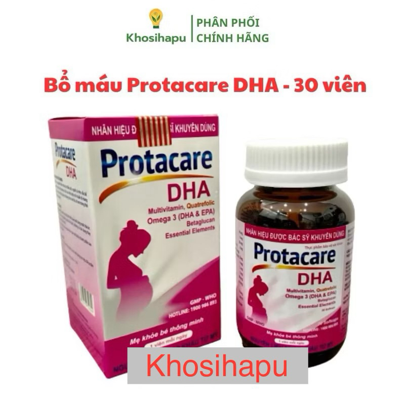 Viên uống bổ máu Protacare DHA bổ sung sắt vitamin dưỡng chất cho người thiếu máu cần phục hồi sức khoẻ phụ nữ mang thai
