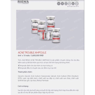 Tế bào gốc giảm mụn RIEN'A( Hộp 10 lọ x 6ml)