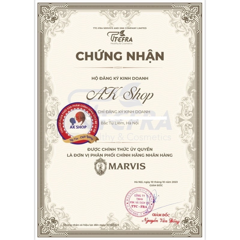 (Chính hãng)Combo xanh dương kem đánh răng Marvis aquatic mint và nước súc miệng Anise