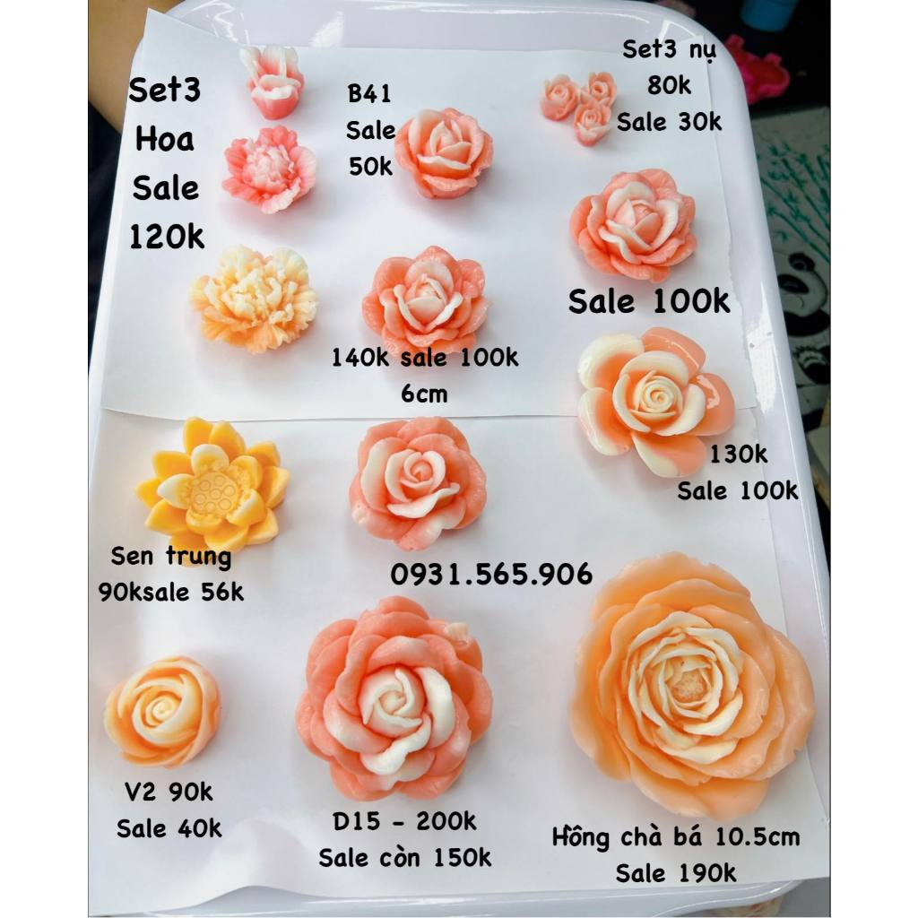 Khuôn Silicone Hoa Hồng Bó Hoa Hồng D15 B41 D16