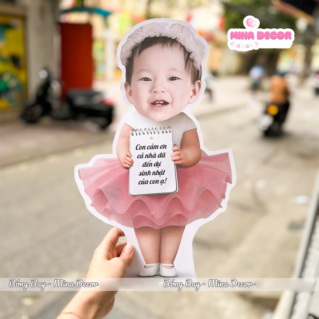 Chibi sinh nhật cao 25cm cho bé gái, thiết kế hình Chibi trang trí tiệc sinh nhật