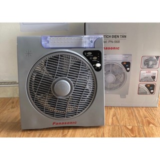 Quạt tích điện Panasonic SH-568, 2 bình ẮC QUY, công suất 27W, tích hợp quạt sạc và Đèn, Bảo hành 12 tháng