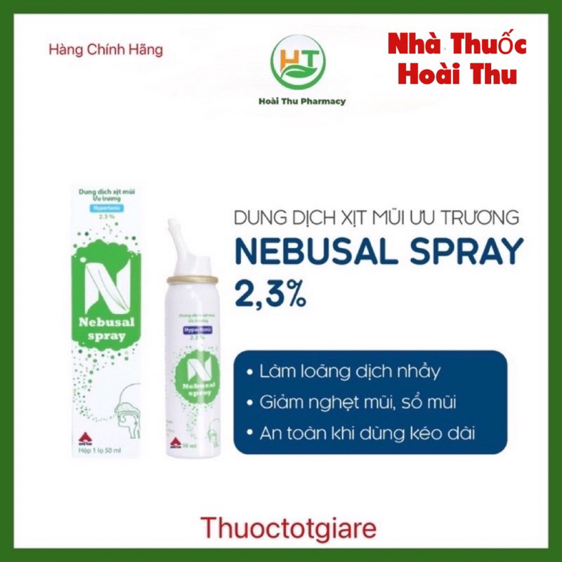 Nebusal Spray 2,3 % - Dung dịch muối ưu trương,giúp giảm ngạt mũi,sổ mũi