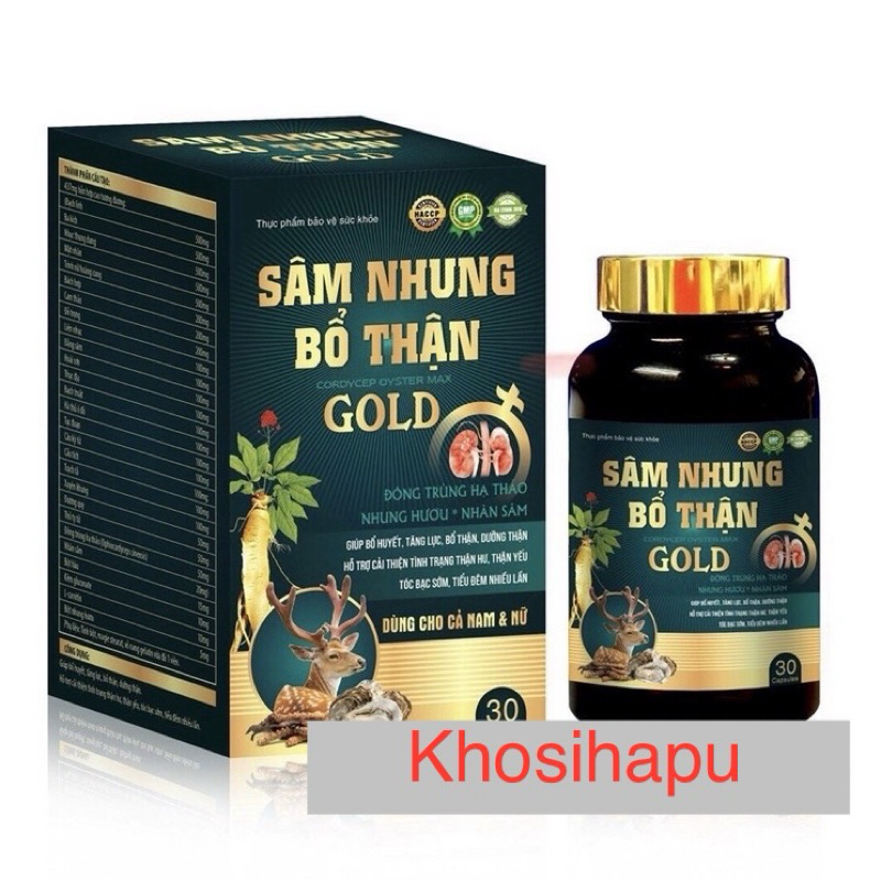 Viên uống Sâm nhung bổ thận Cordycep Cyster Max Gold hỗ trợ bổ huyết tăng lực bổ thận cho cả nam và nữ chính hãng 30v