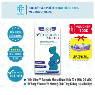 Vitamin Tổng Hợp V-Euphoria Mama - Bổ Sung Các Vitamin Và Khoáng Chất, Lợi Sữa, Bổ Bầu - Hộp 30 Viên