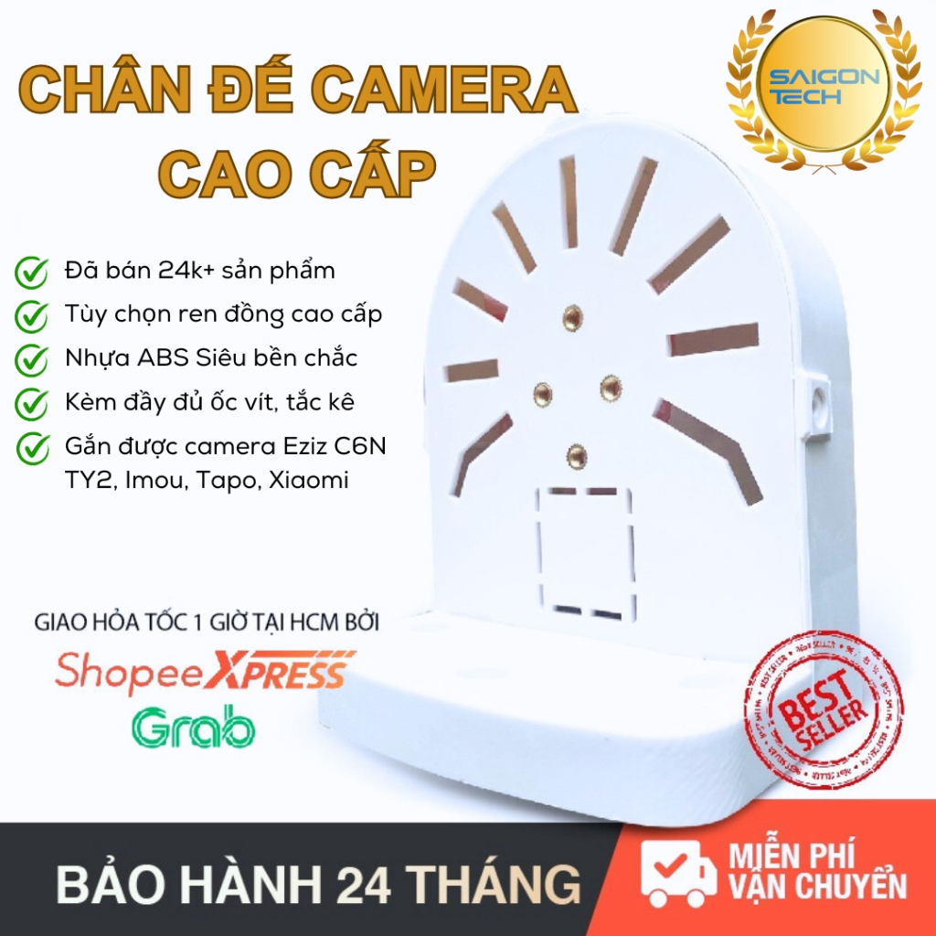 Chân Đế Camera Wifi Ezviz C6N, Imou A22EP, Tapo Đầy Đủ Ốc Vít Đa Năng Gắn Tường, Trần Nhà - Nhựa CLC