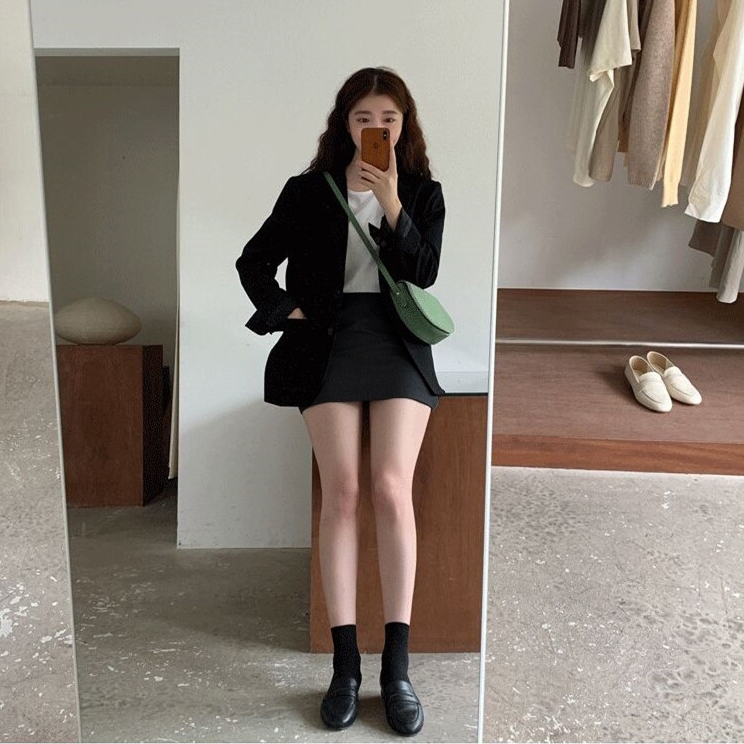 Áo blazer nữ phối chân váy ngắn Tuvada, set vest nữ basic, set áo blazer chân váy - SVN132 | BigBuy360 - bigbuy360.vn