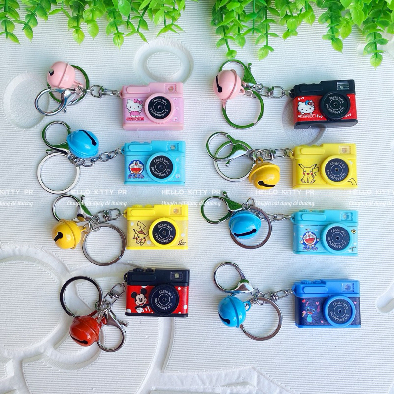 Móc khóa máy ảnh có đèn Hello Kitty Doremon Doraemon