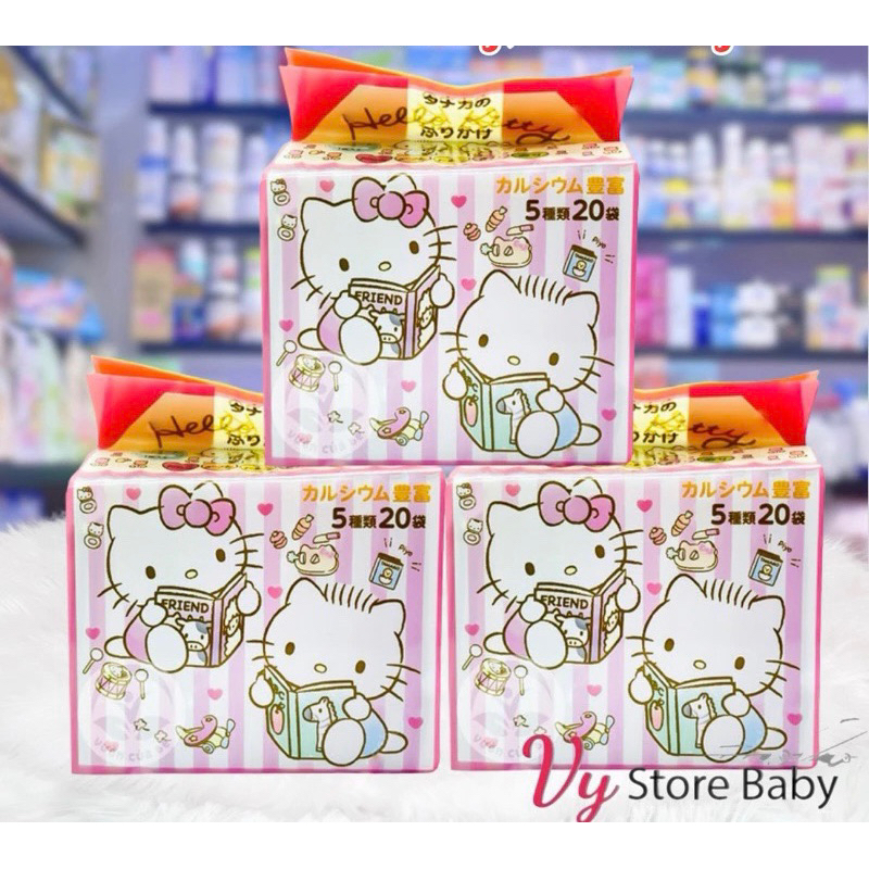 Gia vị rắc cơm ăn dặm Hello Kitty Nhật dành cho bé ăn dặm từ 9 tháng tuổi (20 gói 5 vị)