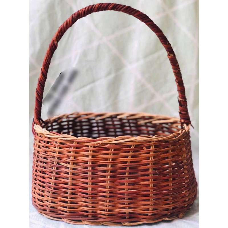 Giỏ cắm hoa bằng mây kiểu túi,size lớn - TD SHOP