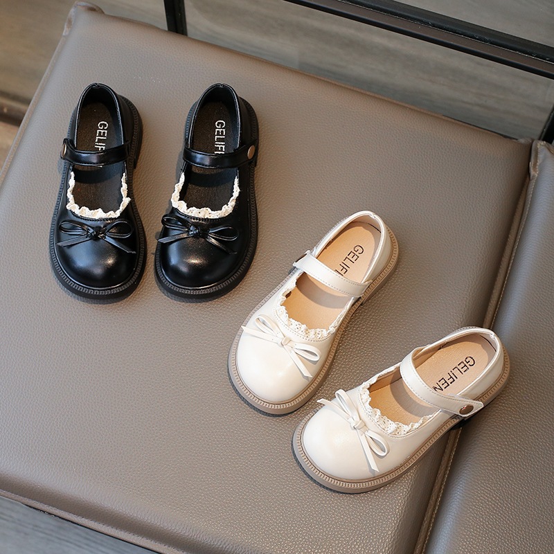   B2689  Giày Búp Bê Bé Gái Giày Công Chúa Cho Bé Gái Phối Nơ Ren Phong Cách Tiểu Thư Xinh Xắn Size 26-36 
