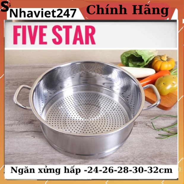 Ngăn Xửng hấp FiveStar 24-32cm-không nắp-inox 430-xửng hấp bánh-nấu xôi-hấp cách thuỷ chính hãng
