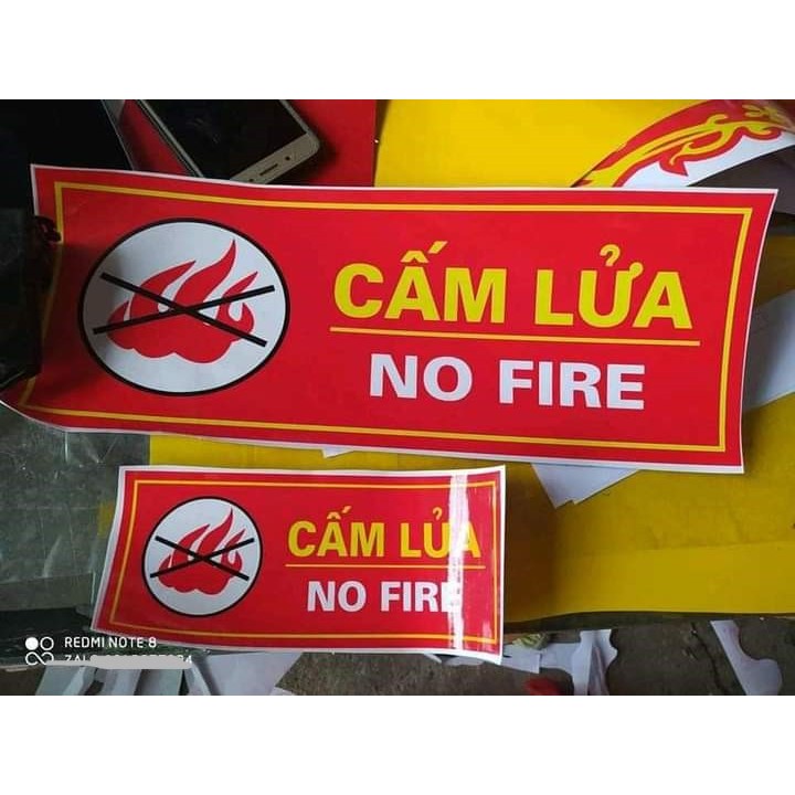 {TEM DECAL CHỮ CẤM LỬA (NO FIRE) dán trang trí xe tải