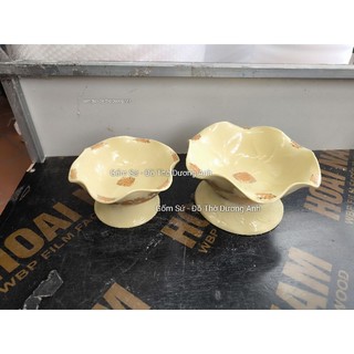 Bát thả hoa gốm sứ bát tràng, (bát tụ lộc) màu Xanh Ngọc Rạn
