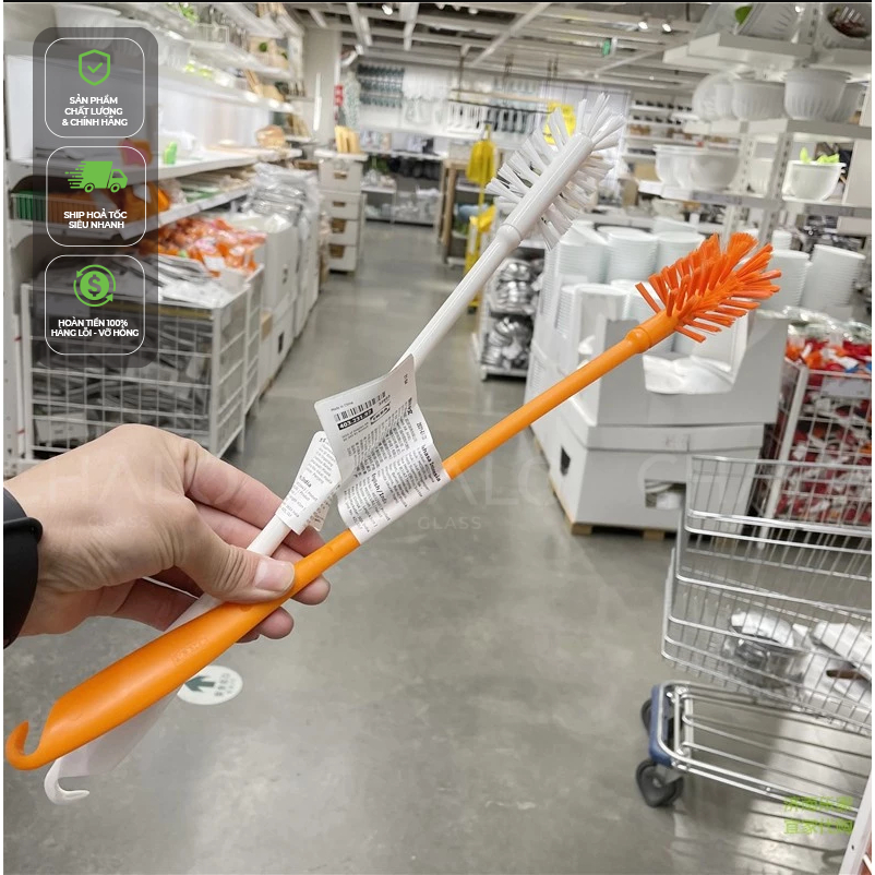 Cọ vệ sinh rửa chai lọ bình IKEA Medelvag - 42cm  [Hàng chuẩn, chuyên dùng cho chai miệng nhỏ]