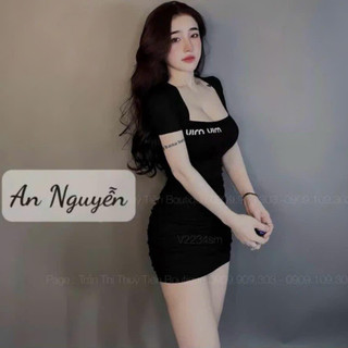 (XẢ KHO) Đầm Body Nữ Cổ Vuông Dáng Ngắn Siêu Basic CC281
