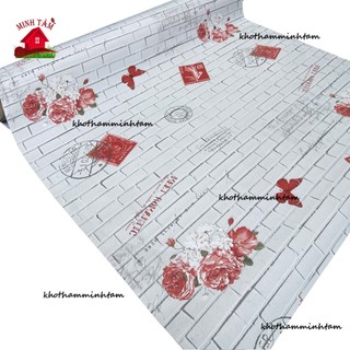 Decal dán tường hoa văn khổ 90cm x50cm