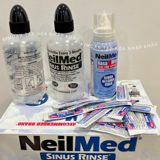 [NHẬP KHẨU MỸ - TÁCH LẺ] NƯỚC MUỐI VỆ SINH MŨI NEILMED SIRUS RINSE 250 GÓI MUỐI, 2 BÌNH RỬA MŨI, 1 BÌNH XỊT
