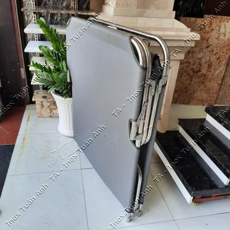 Giường xếp inox cỡ đại kích thước 80cmx2m - Giường gấp inox đại GXD80200 | BigBuy360 - bigbuy360.vn
