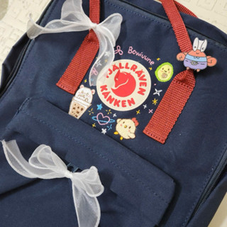 Có Hoả Tốc | Balo Kanken Navy Tặng Nơ Xinh, Thêu Tên Free