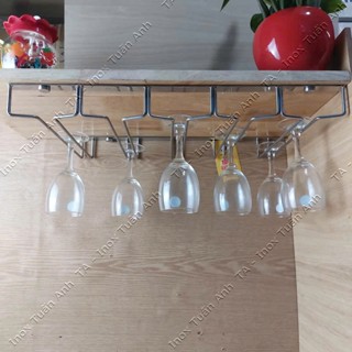 Kệ treo ly quầy bar Giá treo ly rượu vang Inox 304