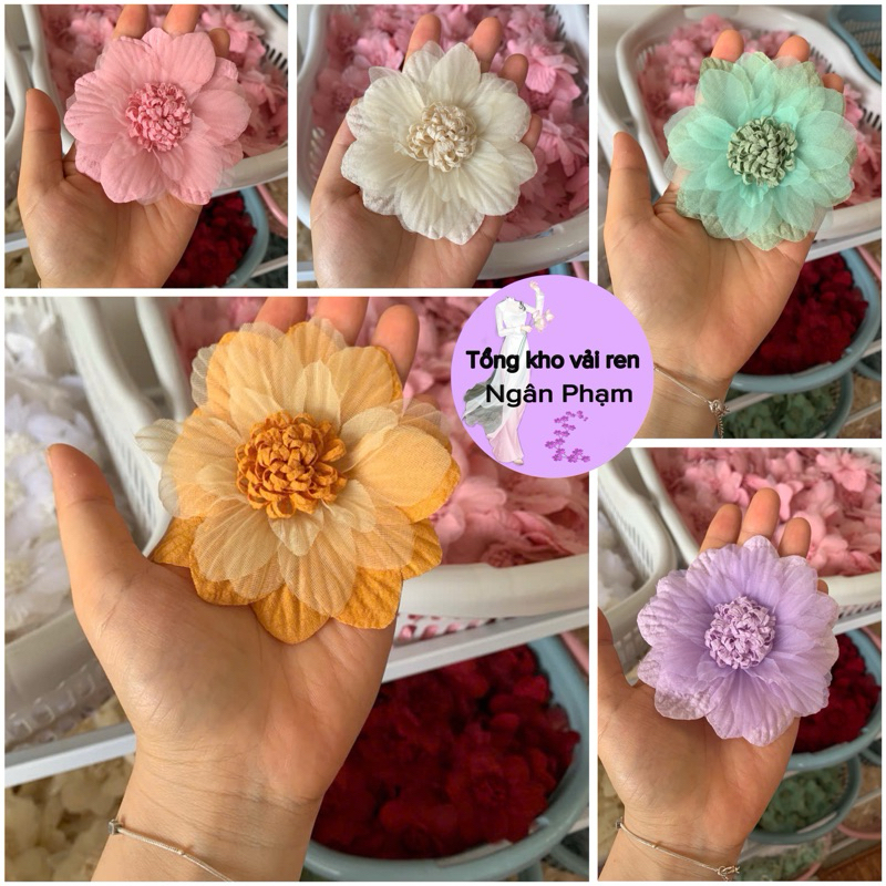 hoa voan cài áo (bản 10cm)