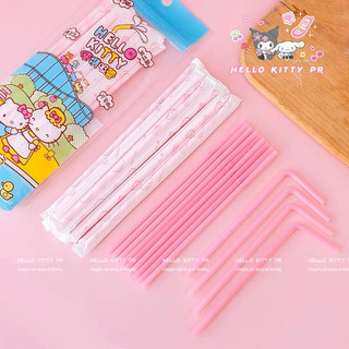 Ống hút màu hồng Hello Kitty