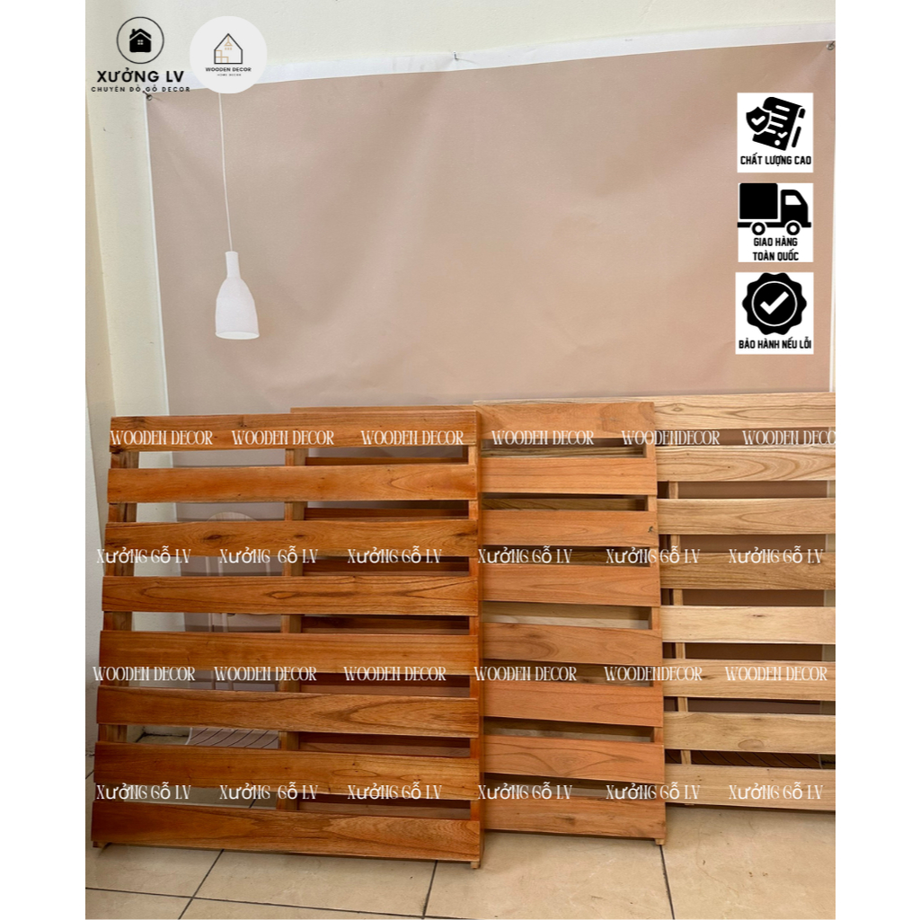 [ HỎA TỐC HÀ NỘI ] Giường Pallet Gỗ Tự Nhiên Chống Ẩm Mốc, Cao 10cm, Pallet Gấp Gọn Hở Chân, Gỗ Mới