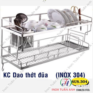 Kệ chén inox 304 đa năng treo tường - Kệ úp chén bát inox 304 đa năng 2 tầng KCDN Hỏa tốc Tp.HCM