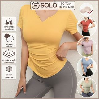 Áo Thun Nhún Eo Ôm Body 𝐂𝐎́ 𝐌𝐔́𝐓 Thể Thao Nữ Tập Gym Yoga Thun Poly Siêu Thoáng Mát Tôn Dáng 815