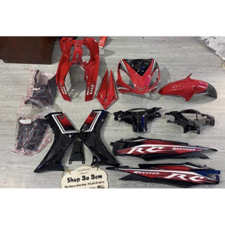 Dàn Áo Đỏ Đen Ex 2006-2010 (áo full 12 món bóng và tem in 3 lớp dán sẵn)