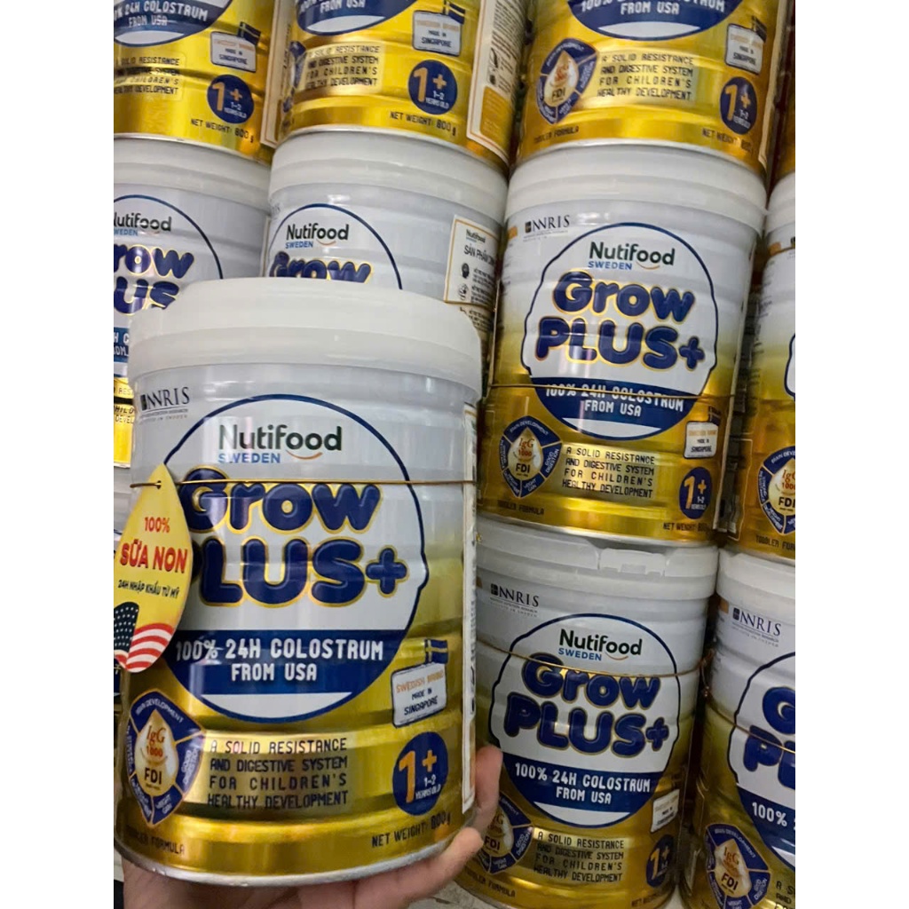  Sữa Grow plus +  100% 24h colos trum  Nutifood số 0+,1+,2+ loại 400g và 800g. 