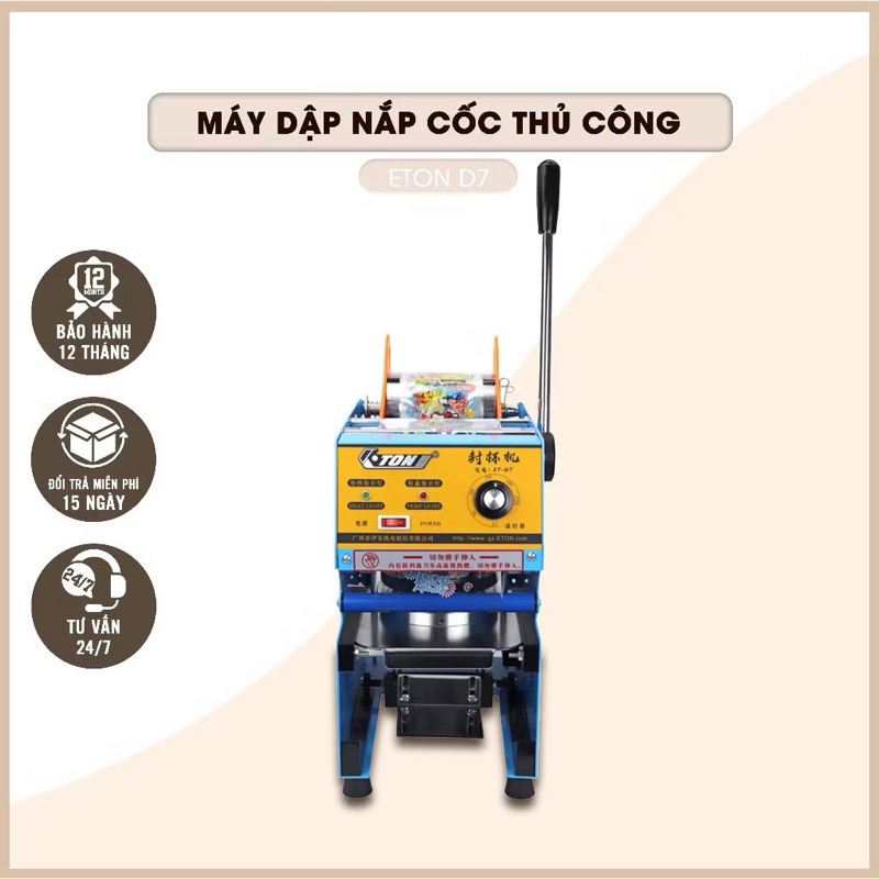 MÁY ÉP MIỆNG LY, MÁY DÁN MIỆNG CỐC ETON 700ml