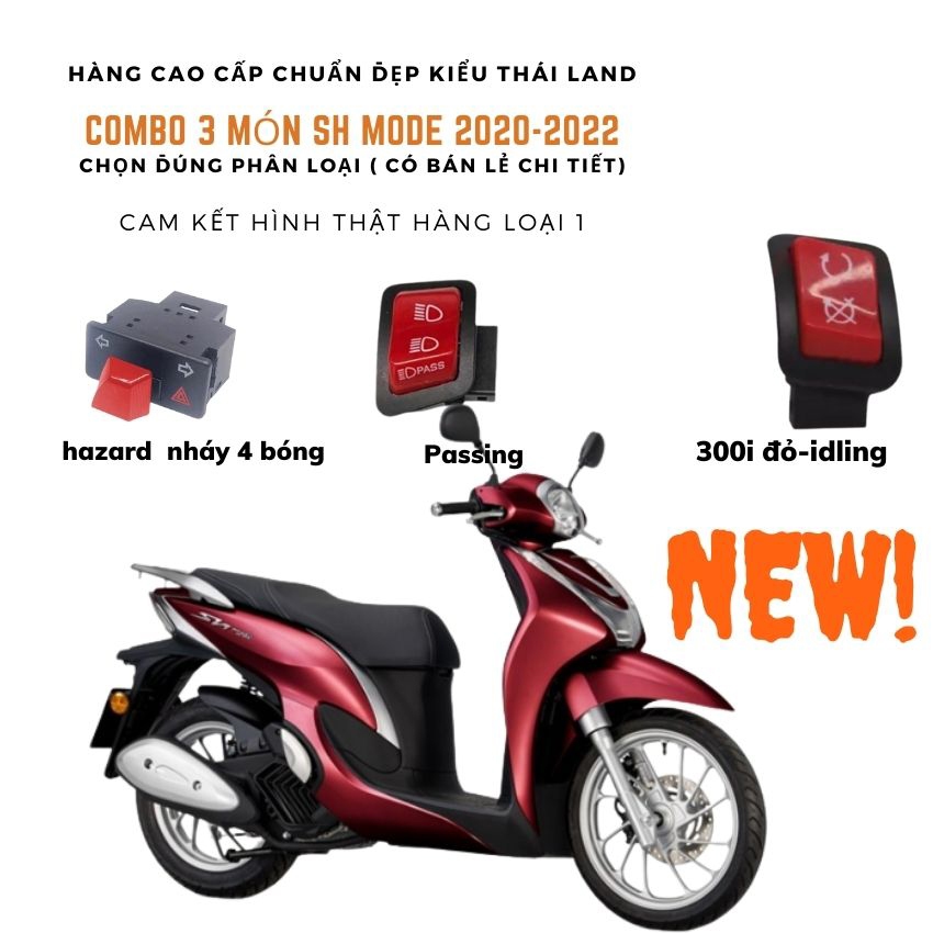 Bộ 3 Công Tắc Đỏ Cho SH Mode 2020,SH mode 2021, SH mode 2022