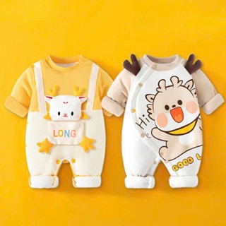 Body Nỉ Bông Hình Thú ấm áp, Bộ thu đông cho bé mẫu áo liền quần nhiều màu sắc dễ thương từ 0-12 tháng