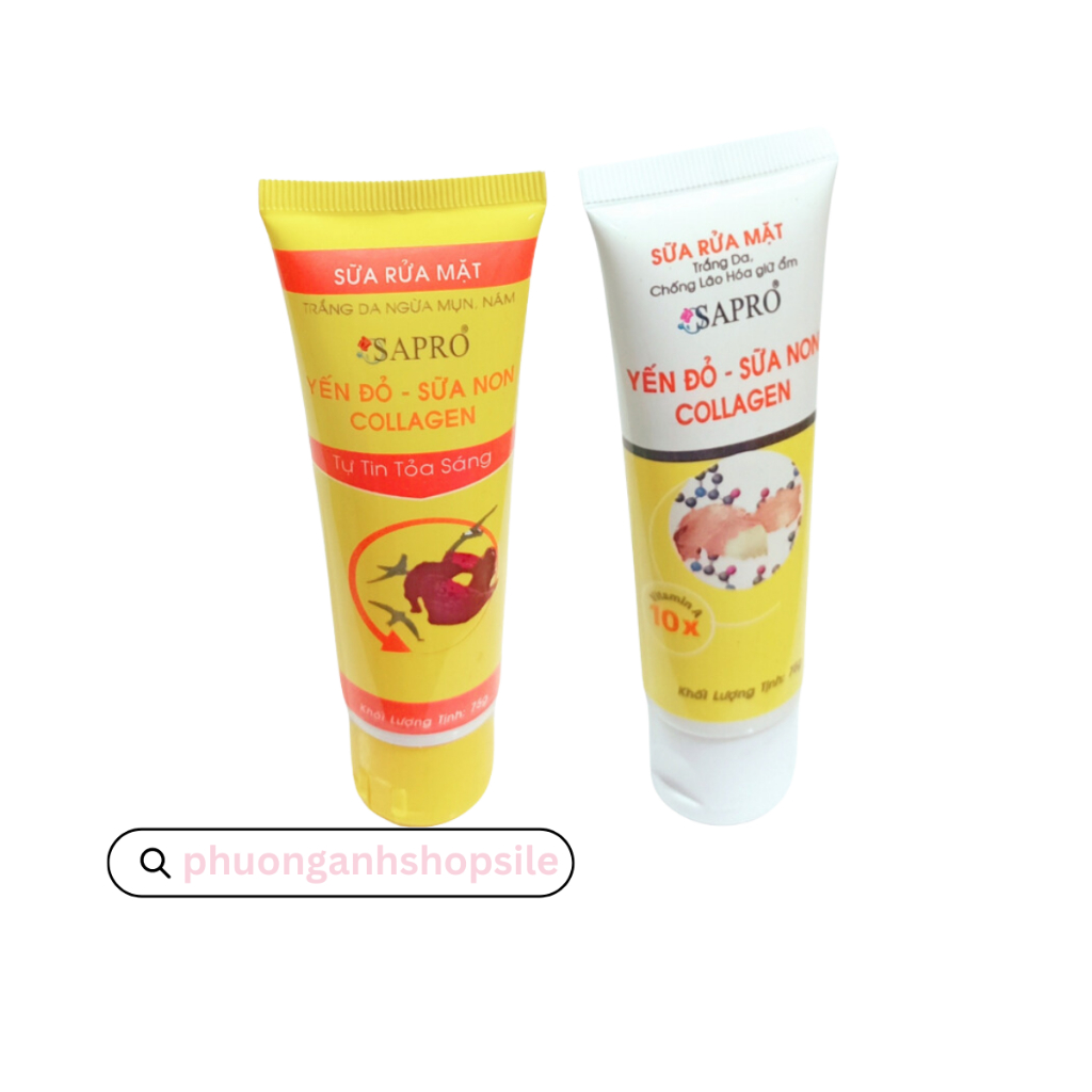 Sữa rửa mặt sapro yến đỏ sữa non collagen