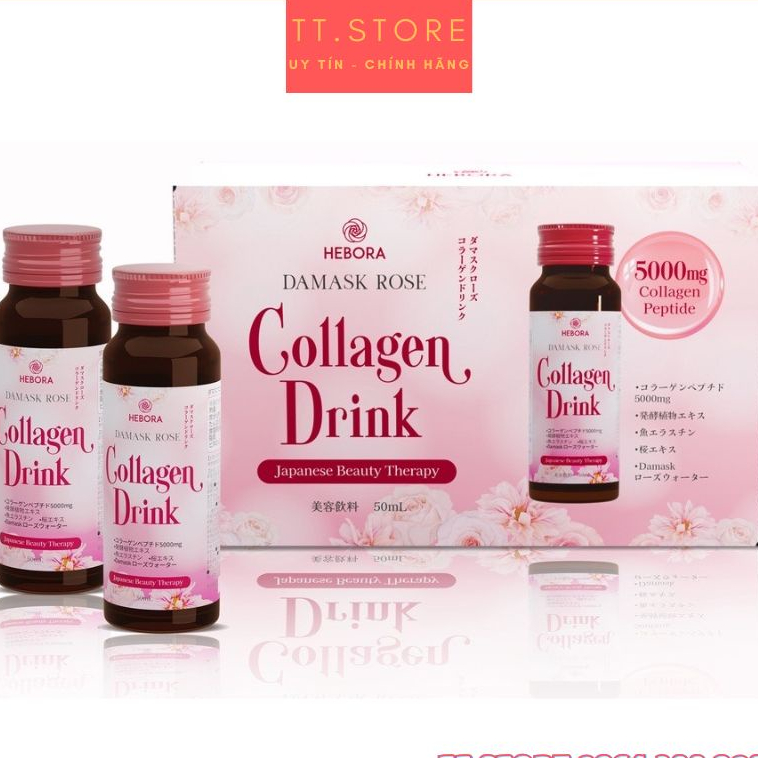 Nước Uống Hebora Collagen Drink Nhật Bản Hộp 10 Chai - Giúp Da Khoẻ Đẹp -Căng Bóng