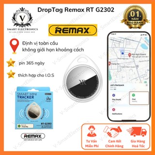 Thiết bị định vị GPS Droptag Remax RT G2302 theo dõi oto, xe máy, thú cưng, trẻ em tránh thất lạc, kết nối qua app